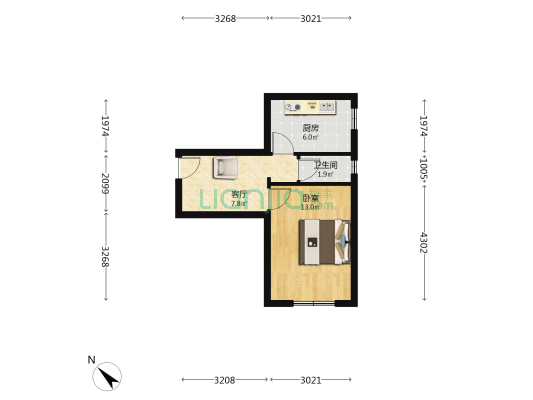 玉沙路84号 1室1厅1卫 42平方