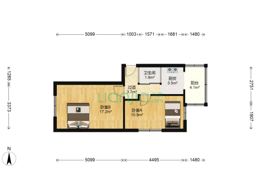 营部街 2室0厅1卫 52平方