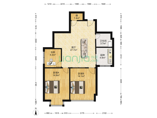 新阳公馆 3室1厅1卫 88平方