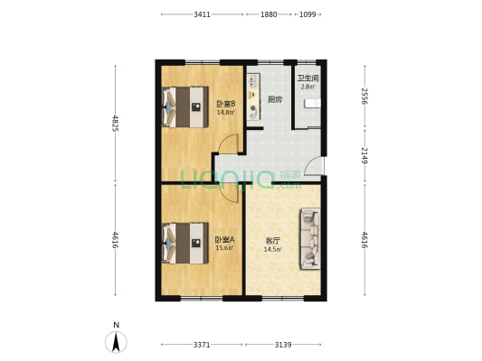 锅炉厂 2室1厅1卫 78平方