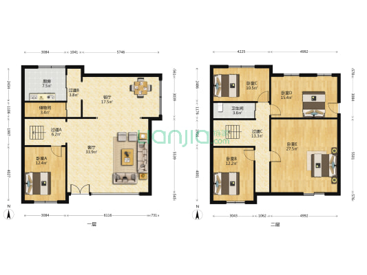 朝阳花园 5室2厅1卫 180平方