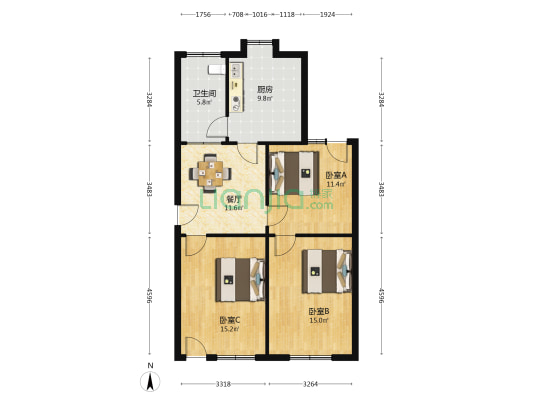 惟义路103号 3室1厅1卫 72平方