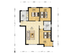 急售三利c区南北向三居，毛坯满二，价格美丽-涿州三利中和城二期C区户型图