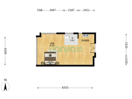 龙湖天曜府 1室0厅1卫 79平方