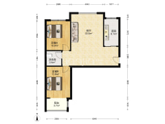 钻石广场 2室1厅 北-涿州钻石广场户型图