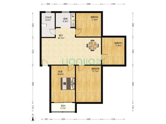 华夏万泉苑 1室1厅1卫 146平方
