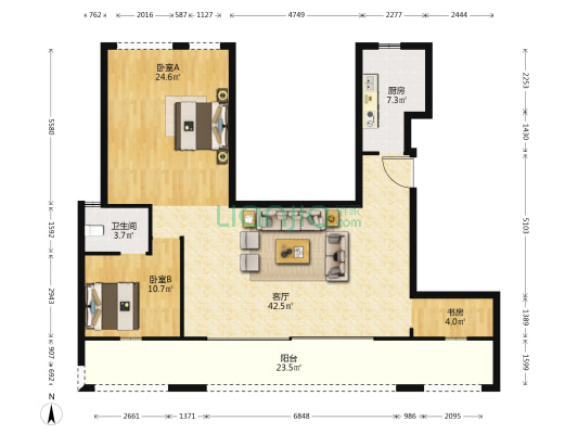 建发•和玺 3室1厅1卫 133平方