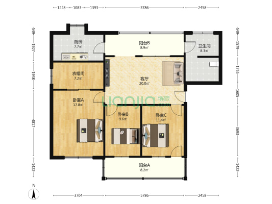 襄州区城关工商所 3室1厅1卫 120平方