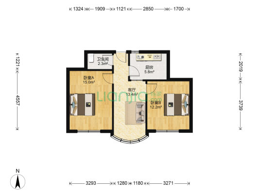 南阳路 2室1厅1卫 61平方