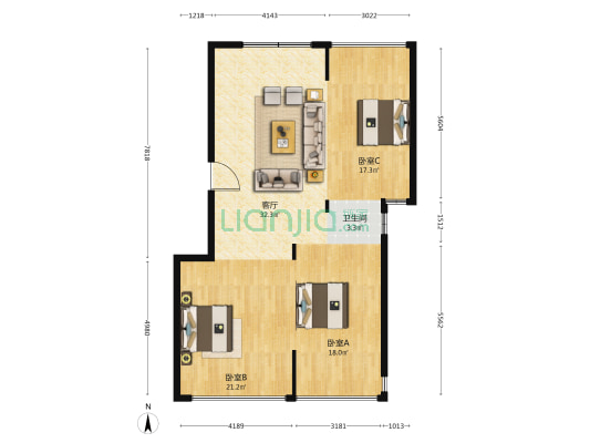 后西漳村 3室1厅1卫 118平方