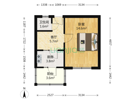万顺里 1室1厅1卫 38平方