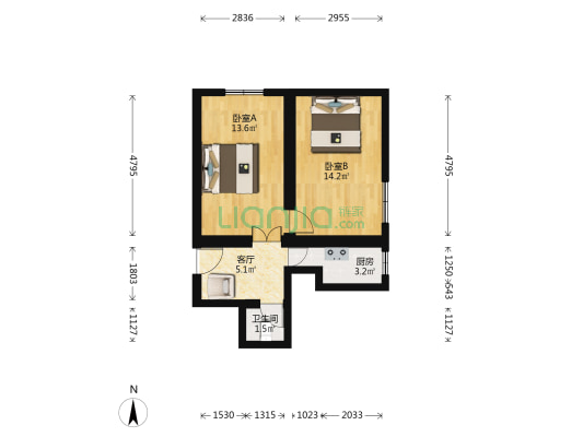 禄长街 2室1厅1卫 49平方