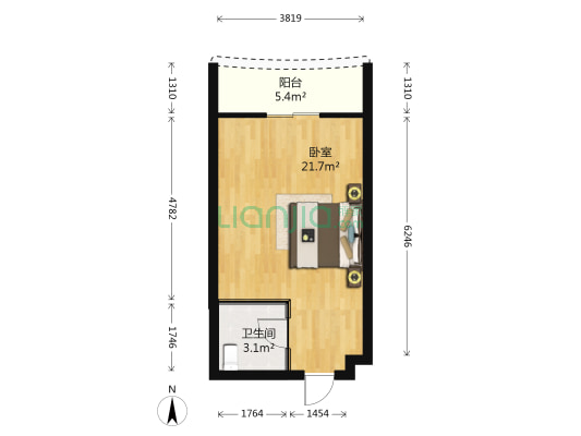 尚书耕天下 1室0厅1卫 38平方