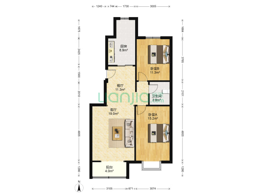幸福嘉园  高素质人群社区  大楼间距 停车充足公摊小-户型图