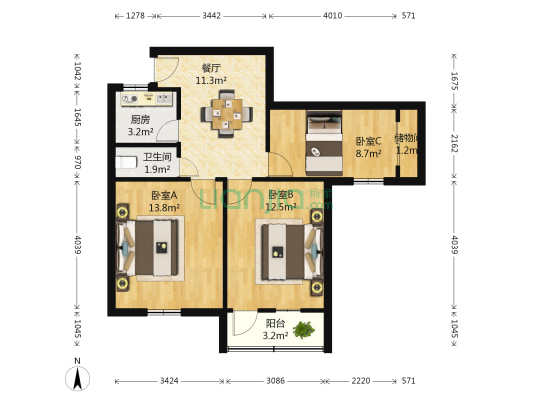 石磊巷 3室1厅1卫 75平方