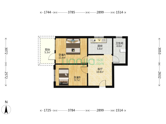 创业新苑横二路二十六号 2室1厅1卫 105平方