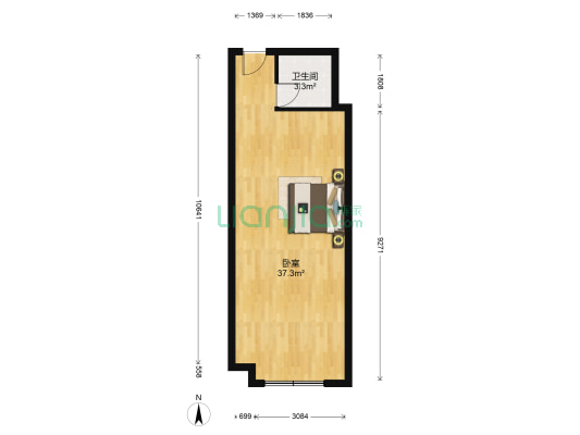 东泰大厦 1室0厅1卫 59平方