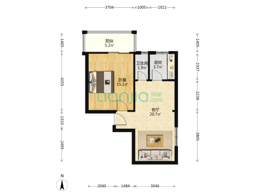 妙墩路18号 1室1厅1卫 57平方