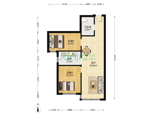 和泰万家 2室1厅1卫 78平方