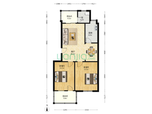 五三西大道 2室1厅1卫 74平方