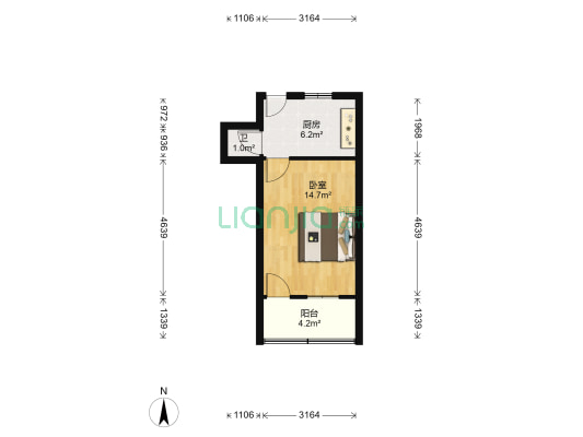扬名路小区 1室0厅1卫 31平方
