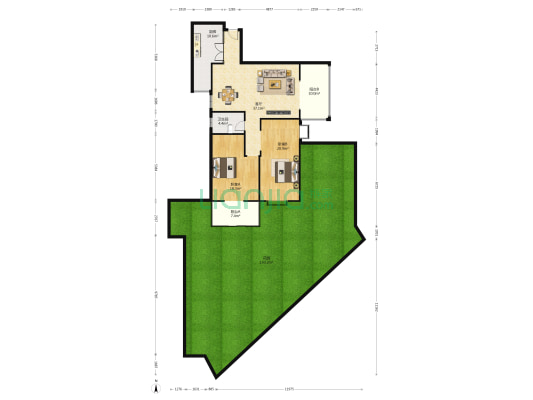 曼哈顿 2室1厅1卫 130平方