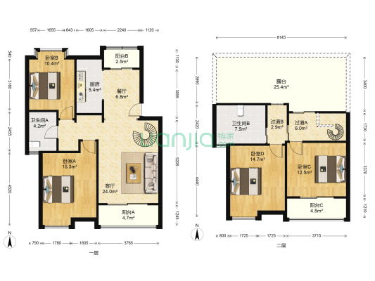 正峰苑 4室2厅2卫 151平方