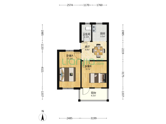合肥工业大学南村 2室1厅1卫 48平方