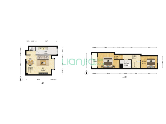 华夏园 2室1厅2卫 86平方