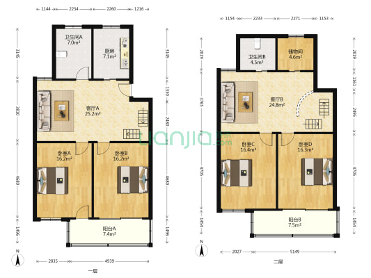 成和园 4室2厅2卫 170平方