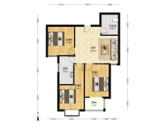 联合七号院  南向三居室  精装婚房  中间楼层-涿州联合七号院户型图