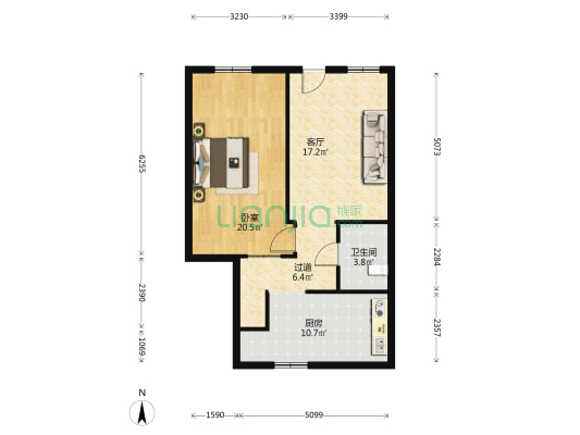 安康路西 1室1厅1卫 82平方