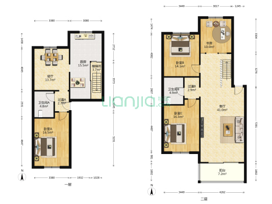 海晏公寓 4室2厅2卫 110平方