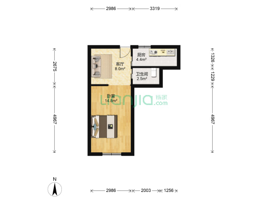 三友里 1室1厅1卫 37平方