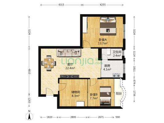 兴祥西村 2室1厅1卫 69平方
