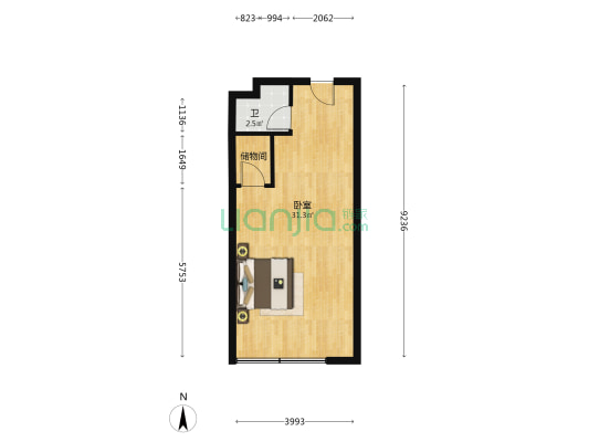 中科创新广场 1室0厅1卫 59平方