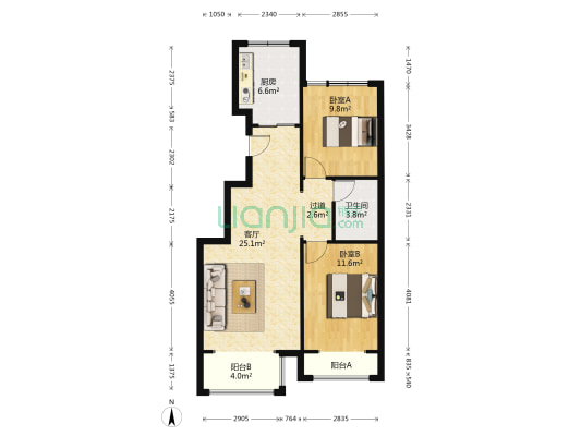 气象局小区 2室1厅1卫 94平方