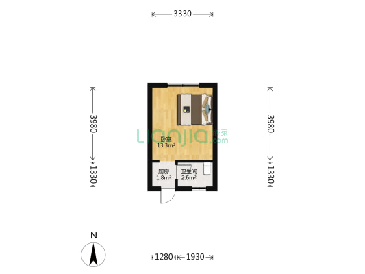 生活区 1室0厅1卫 27平方