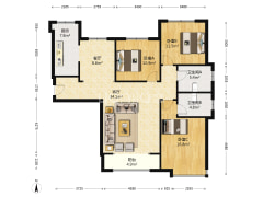 鸿坤新干线H 南北通透,大三居,双卫 .-涿州高铁新干线户型图