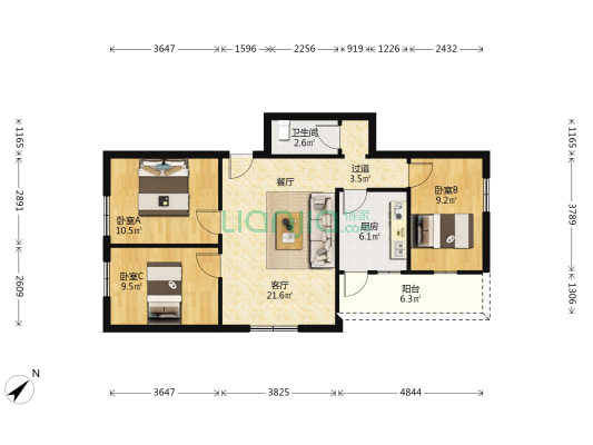 东方西下六巷 3室1厅1卫 81平方