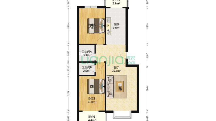桃园农药家属院二手房实景图