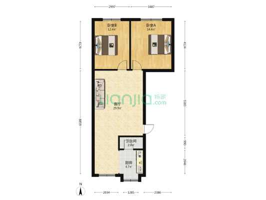 桂家巷5号 2室1厅1卫 73平方
