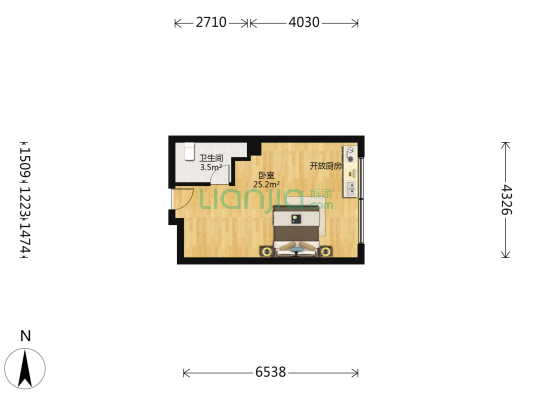 盛恒时代 1室1厅1卫 41平方
