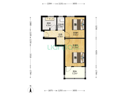 历山路48-1号 2室0厅1卫 50平方