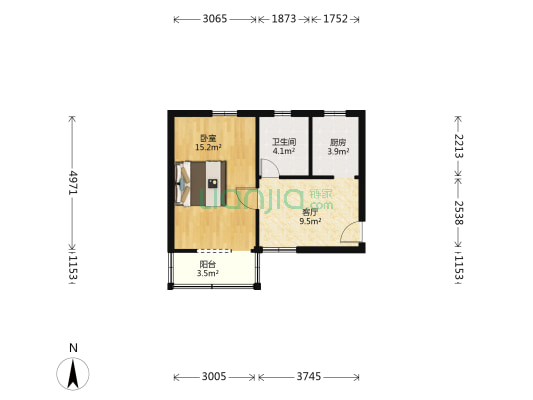 富特五村 1室1厅1卫 44平方