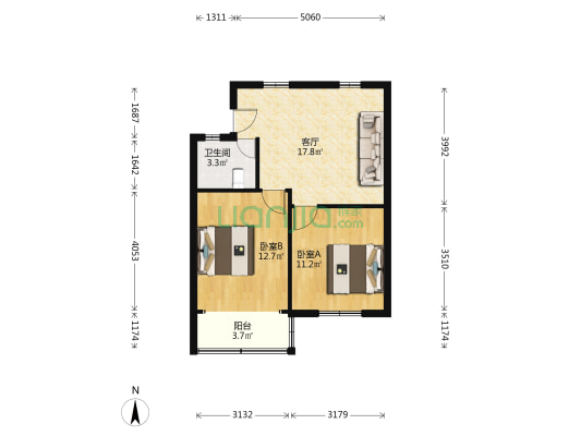 新崇西路 2室1厅1卫 60平方