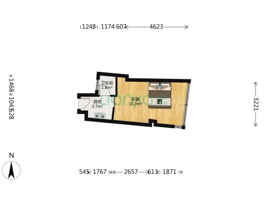 广东南油船舶大厦 1室0厅1卫 24平方