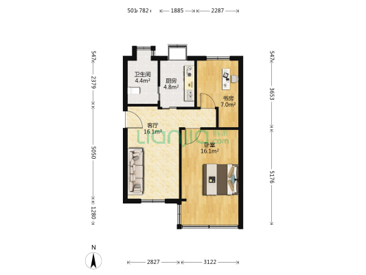 新湖四村 2室1厅1卫 59平方
