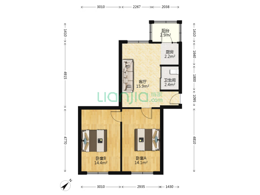 汉元街 2室1厅1卫 71平方