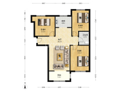 鹏渤印象城牛津花园 3室2厅 南 北-涿州鹏渤印象城牛津花园户型图